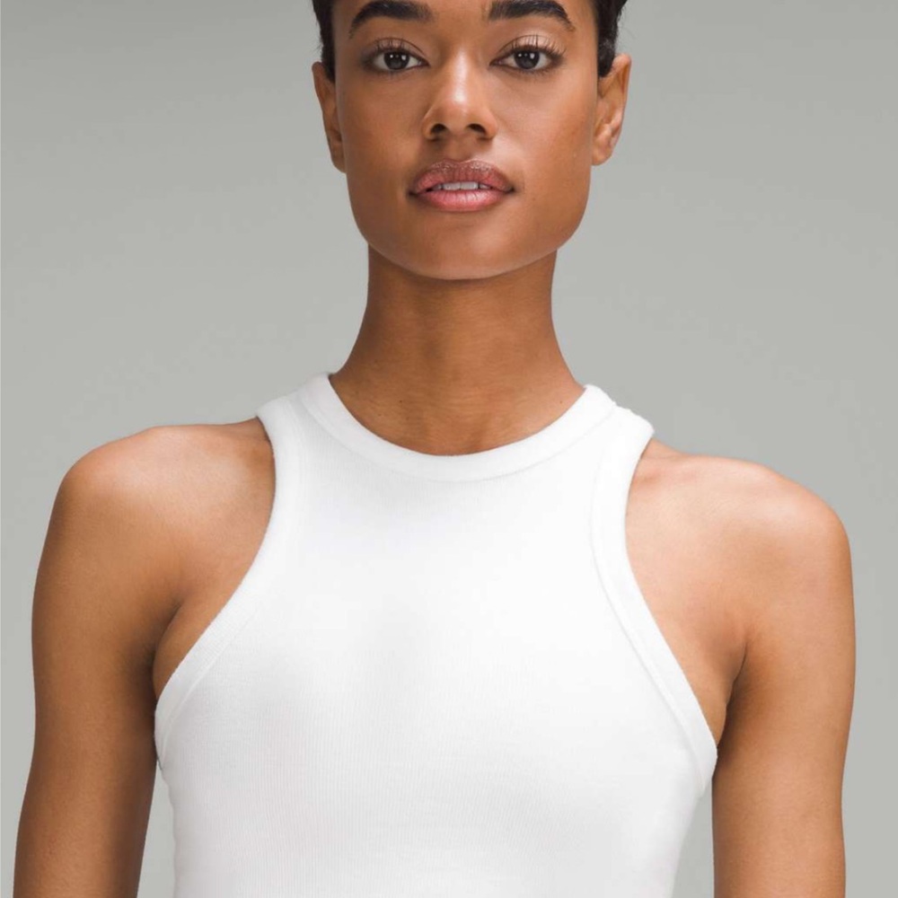 Lulu Lemon Women’s Ribbed High-Neck Tank Top - White